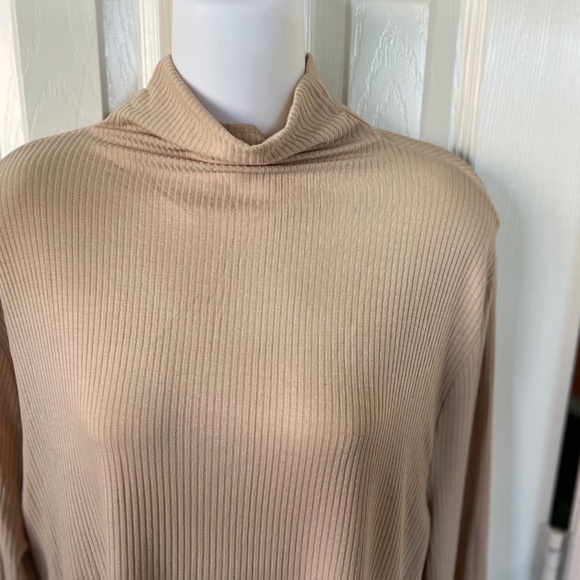 LOVEFOOL Turtleneck Top Pleated Bell Sleeve Blouse - Picture 3 of 9